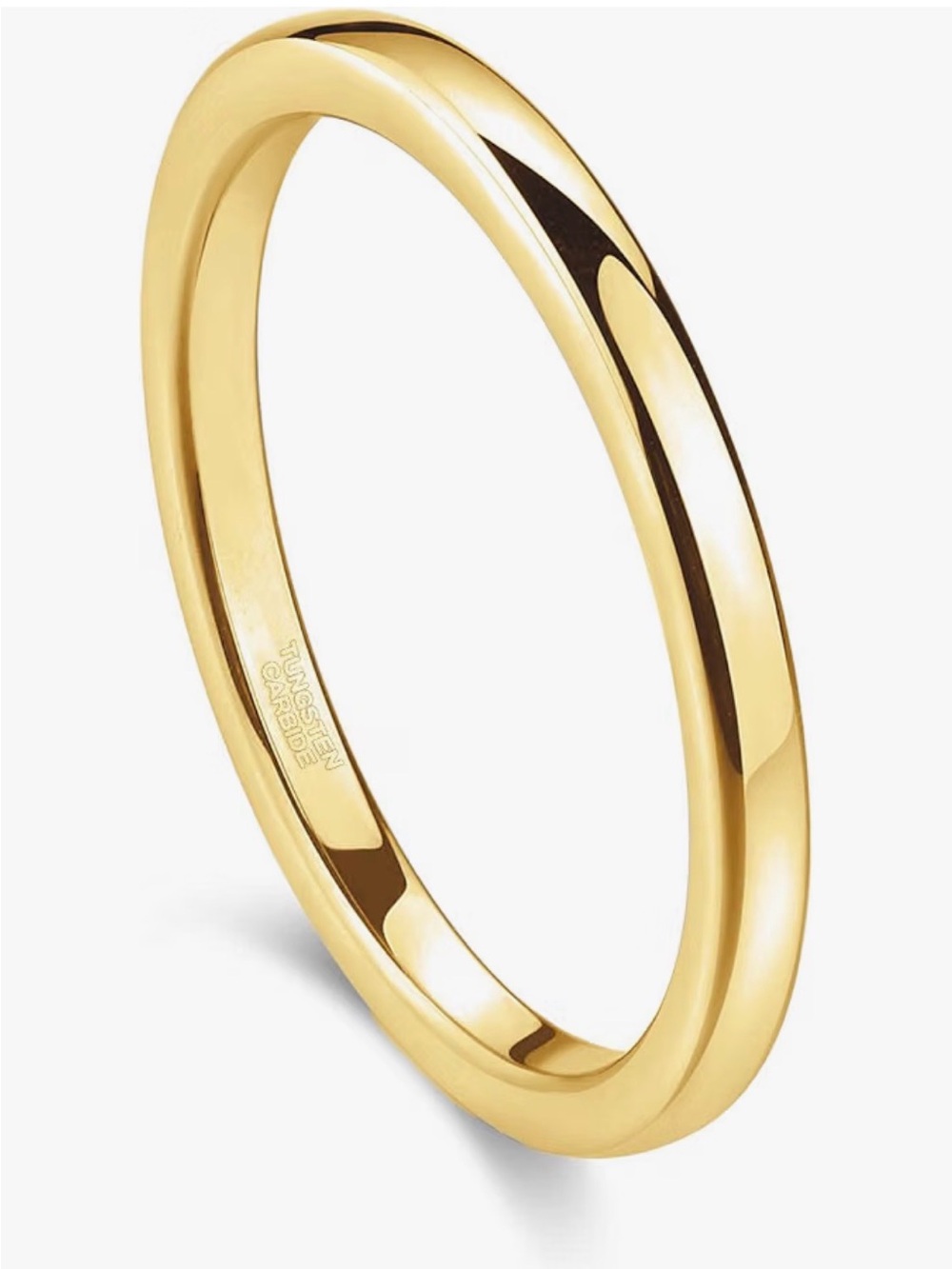 Gold Plated Tungsten Ring - 2mm - Picture 5 of 5